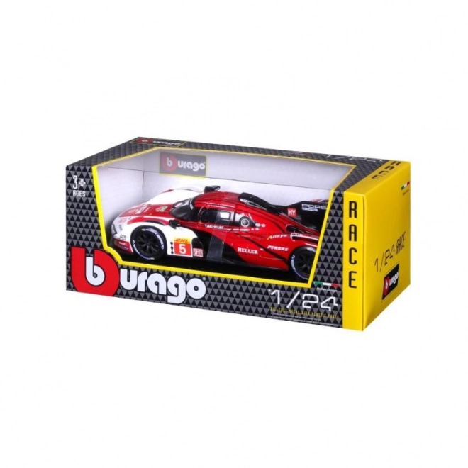 Bburago Porsche 963 Racing Model Car 1:24 in White Red