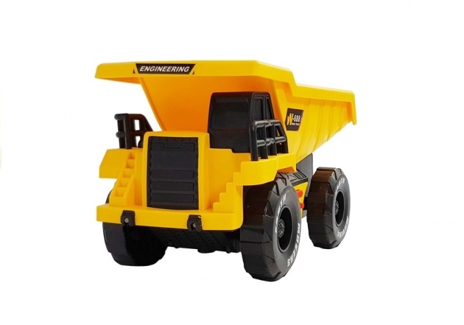 Yellow Friction Powered Dump Truck with Lights and Sounds