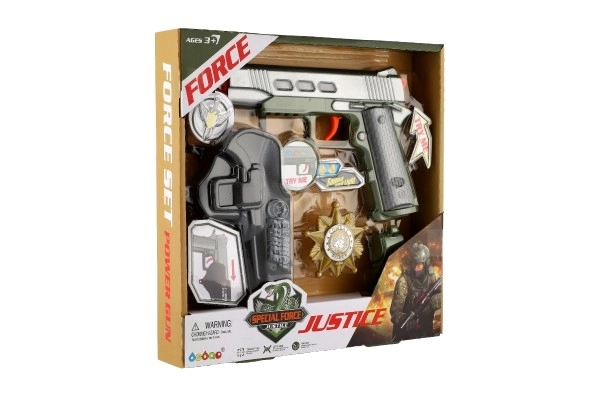 Toy Gun with Accessories Plastic Battery Operated with Sound and Light in Box 25x25x4cm