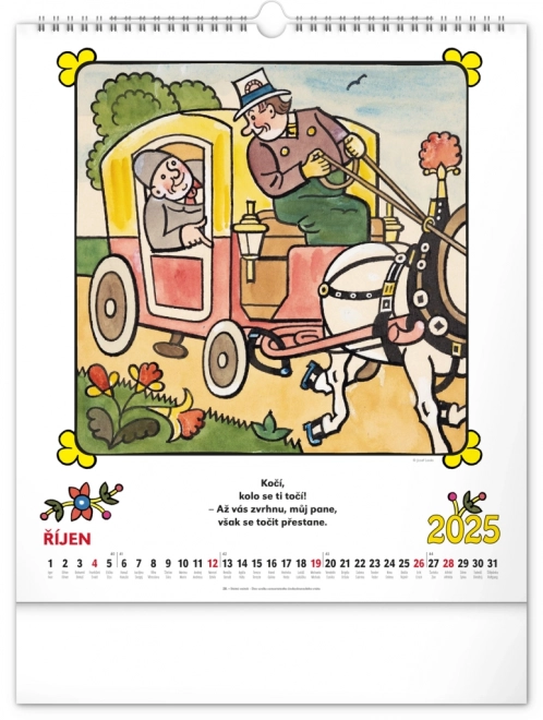 Children's Wall Calendar with Josef Lada Illustrations 2025