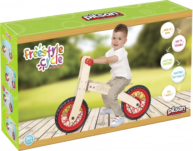 Pilsan Wooden Freestyle Balance Bike Red