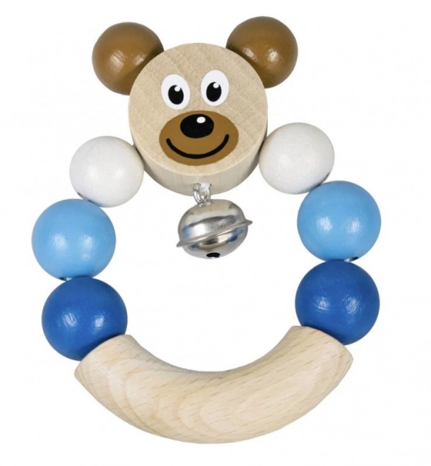 Blue Bear Wooden Rattle