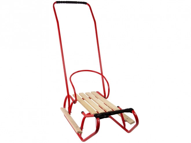 Metal Sled with Push Handle Backrest and Strap