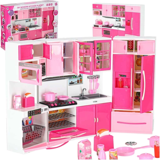 Cucina per bambole 4 moduli con effetti LED