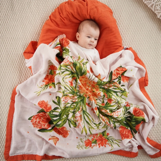 Tommy Lise Bamboo Muslin Blanket Scarlet Dreams