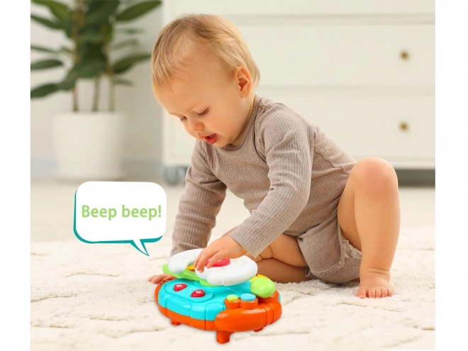 Interactive Sensory Steering Wheel for Kids with Light and Sound