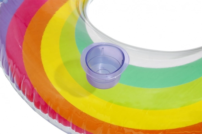 Rainbow Swim Ring with Headrest