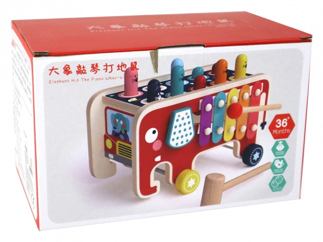 Wooden Skill Game for Children Whac-a-Mole with Xylophone