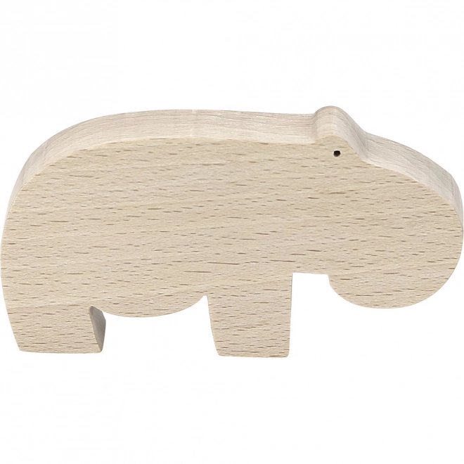 Wooden Hippo Figurine