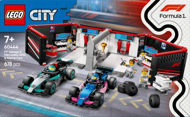 Lego City F1 Garage with Mercedes-AMG and Alpine Cars