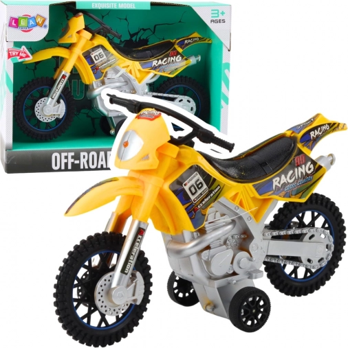 Giocattolo motocross off-road giallo con luci e suoni