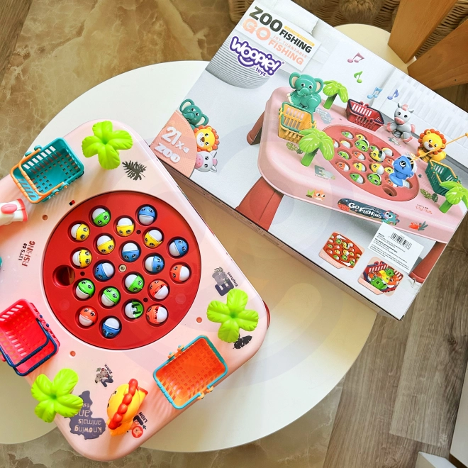 Interactive Fishing Game Table Pink