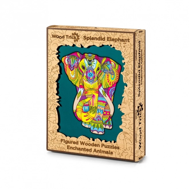 Colorful Wooden Elephant Puzzle