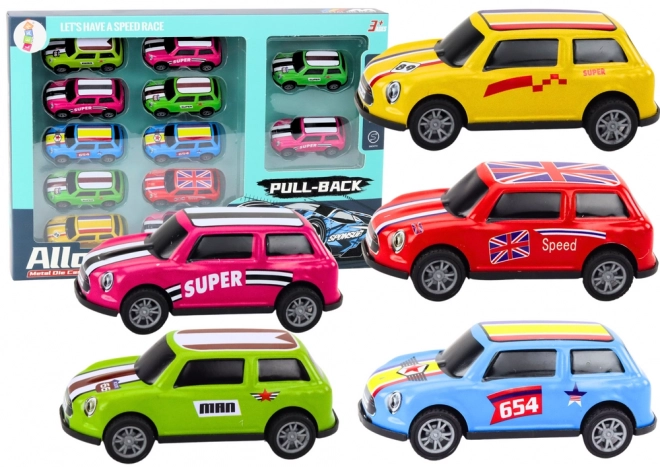 Colorful Toy Car Set with Friction Power - 12 Pieces