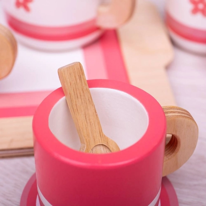 Bigjigs Toys Wooden Pink Tea Set