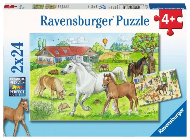 Ravensburger Puzzle In The Stables 2x24 Pieces