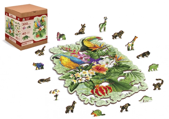 Wooden Puzzle Tropical Birds