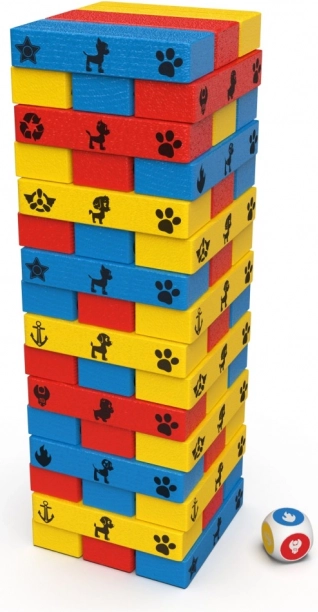 Torre di legno colorata con dado