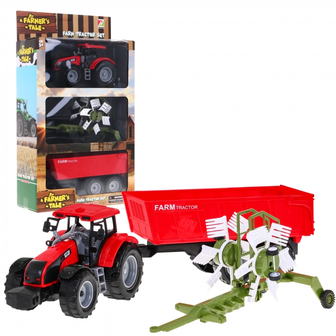 Children's Farm Tractor with Tipping Trailer