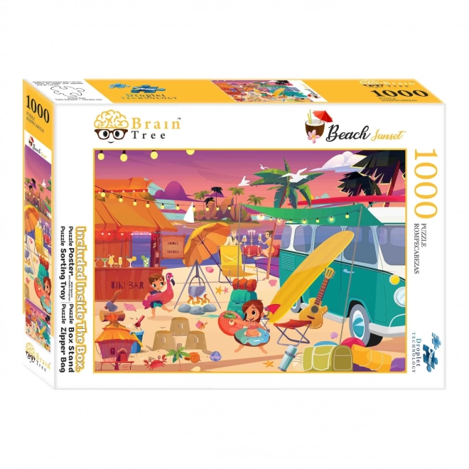 Brain Tree Sunset Beach 1000 Piece Puzzle