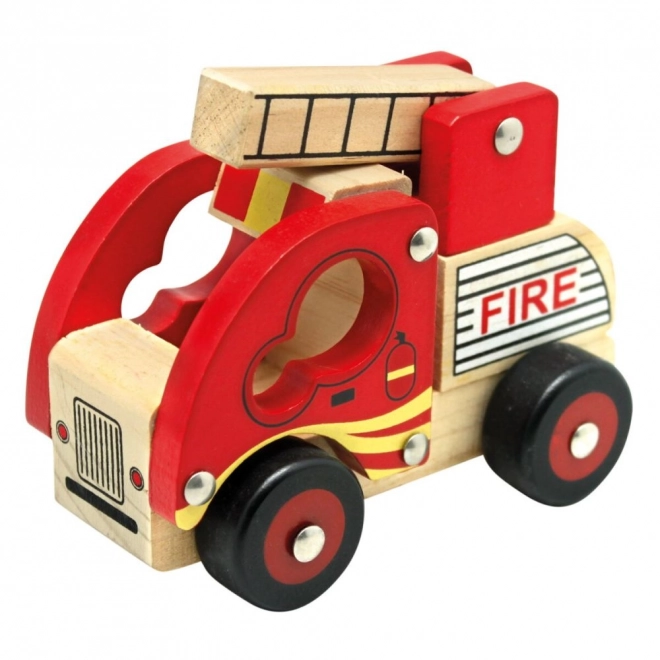 Wooden Fire Truck Toy for Kids