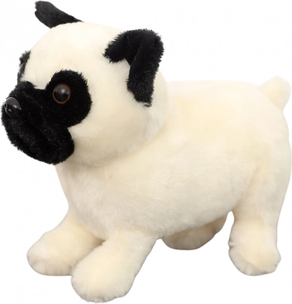 Carlino di peluche bianco 19 cm