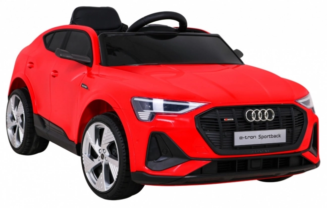 Audi E-Tron Sportback pre deti + Pilot + pohon 4x4 + pomalý rozjazd + rádio MP3 + LED – Červená