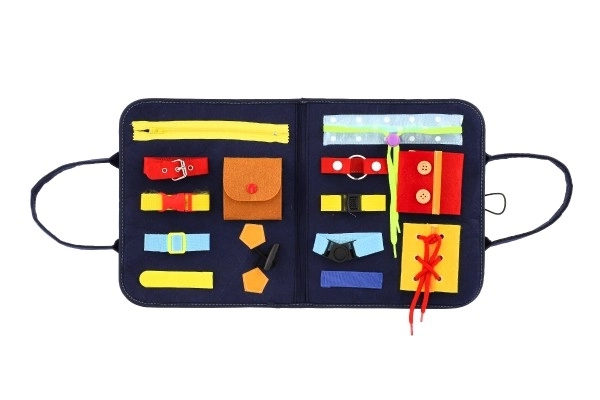 Educational Felt Pencil Case with Zippers and Buttons