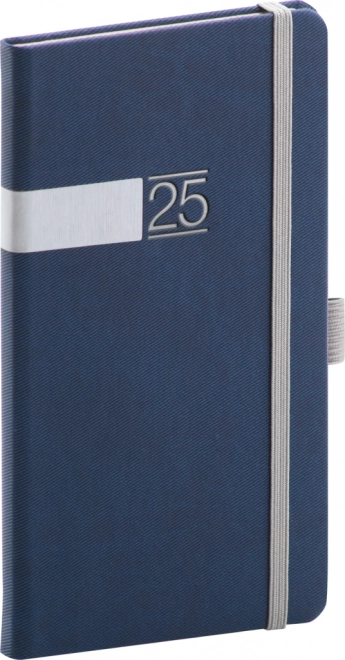 Pocket Diary Twill 2025 Blue-Silver