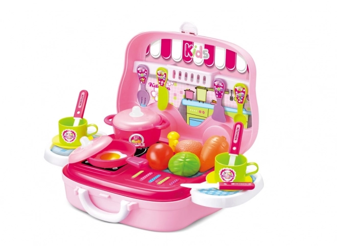 Kids Cooking Set in Car-Shaped Suitcase