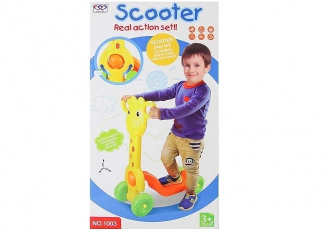 Children's 4-Wheel Scooter Giraffe Design