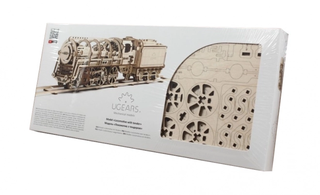 Ugears 3D Wooden Mechanical Puzzle Steam Locomotive with Tender