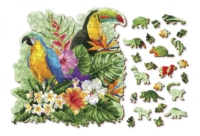 Wooden Puzzle Tropical Birds