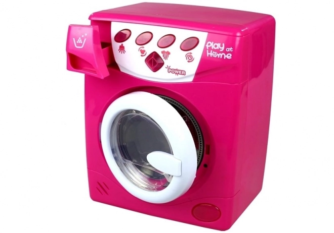 Battery-Operated Pink Washing Machine with Sound