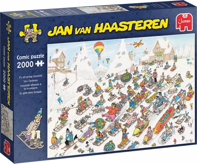 Jumbo Puzzle Jan van Haasteren Down the Hill 2000 Pieces