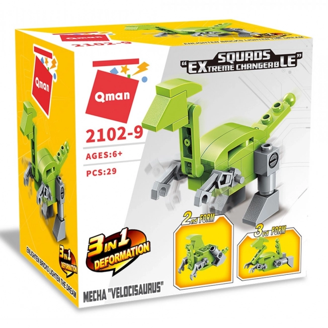 Qman Squros Extreme Changer Velocisaurus Robot