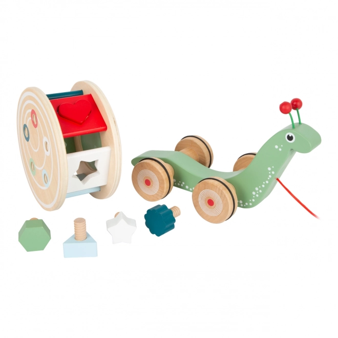 Montessori Pull-Along Snail with Shape Sorter