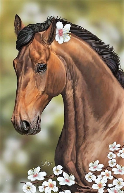 Horse with Flowers Diamond Painting Kit