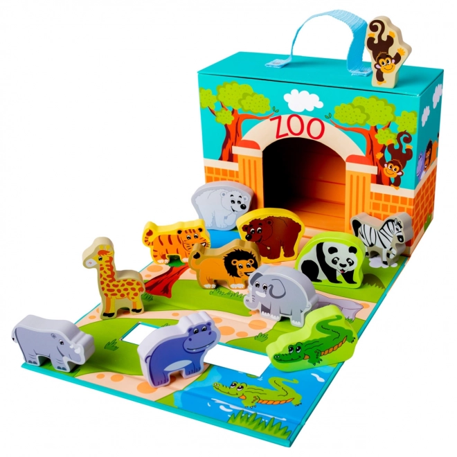 Bino animal suitcase with zoo figurines