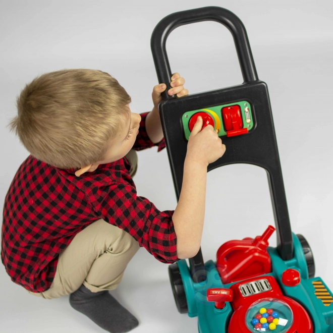 Kindergrasmaaier met helm en jerrycan WOOPIE