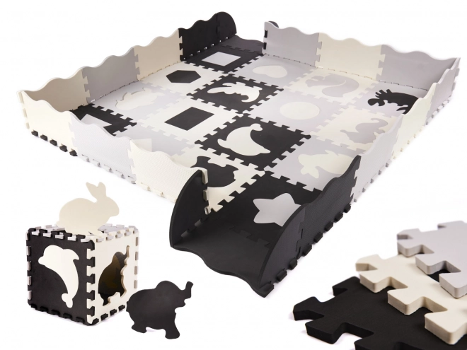 Children's Contrast Foam Puzzle Mat and Playpen