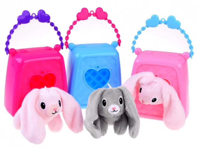 Charming Handbag with Plush Bunny Toy