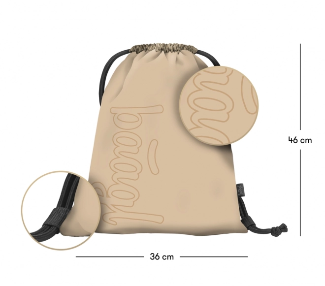 Baagl Coolmate Beige Set: Backpack, Pencil Case, and Bag