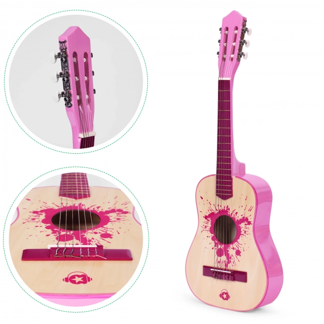 Children's Guitar Pink 34 Large by Ecotoys