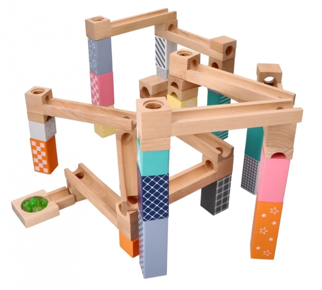 Wooden Pastel Ball Track Set