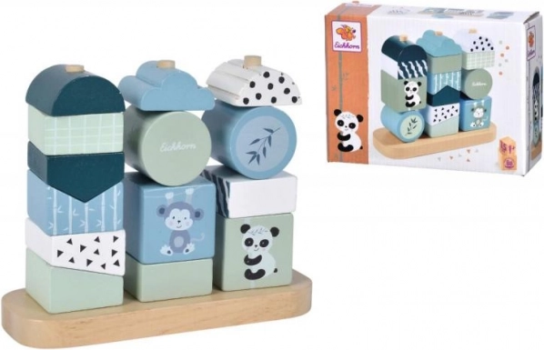 Stacking Game Panda – Wooden Puzzle, 15 Pieces