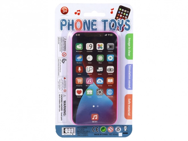 Dětský telefon se světlem a hudbou Růžová