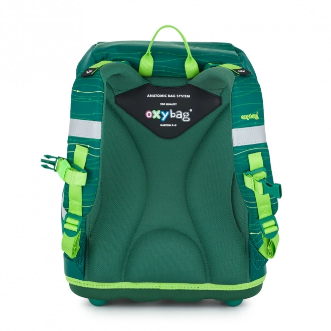 Set 4-Piece OXY Sherpy Green School Backpack