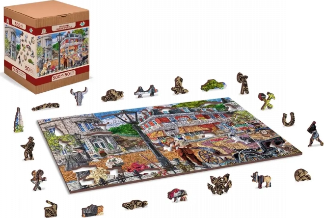 Wooden City Main Street Puzzle 2-in-1