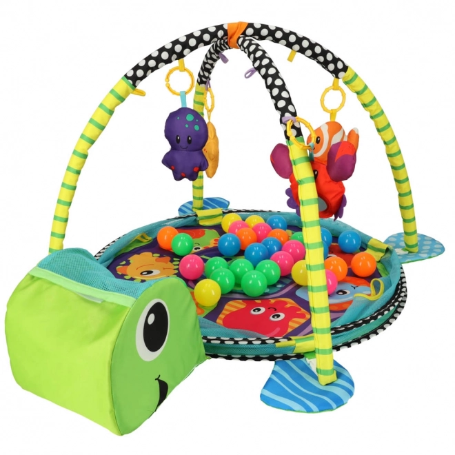 Educational Play Mat 3-in-1 Turtle Playpen with 30 Balls